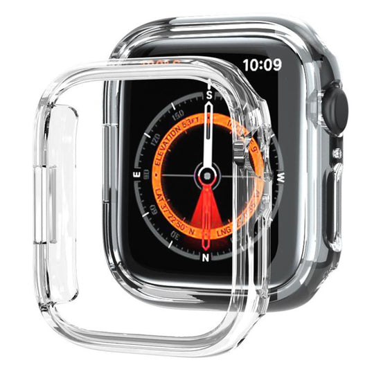 For Apple Watch Series 6 / 5 / 4 / SE 44mm xDfind PC Frosted Hollow Half Coverage Watch Cover(Transparent)