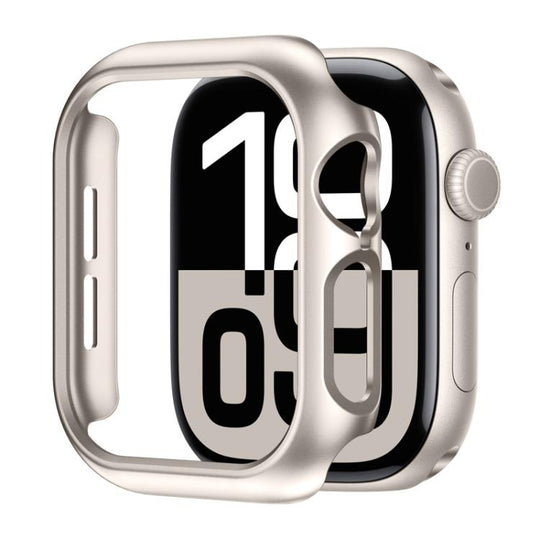 For Apple Watch Series 11 46mm / 10 46mm xDfind PC Frosted Hollow Half Coverage Watch Cover(Starlight)