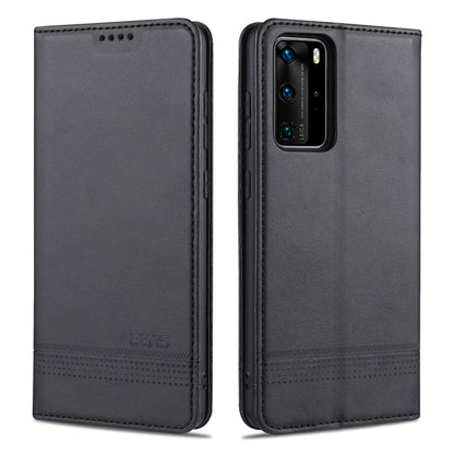 For Huawei P40 Pro AZNS Magnetic Calf Texture Horizontal Flip Leather Case with Card Slots & Holder & Wallet(Black) - Huawei Cases by AZNS | Online Shopping UK | buy2fix