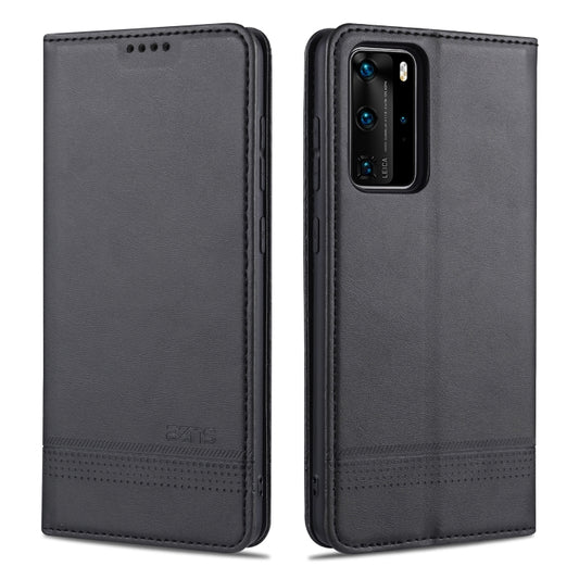 For Huawei P40 Pro AZNS Magnetic Calf Texture Horizontal Flip Leather Case with Card Slots & Holder & Wallet(Black) - Huawei Cases by AZNS | Online Shopping UK | buy2fix