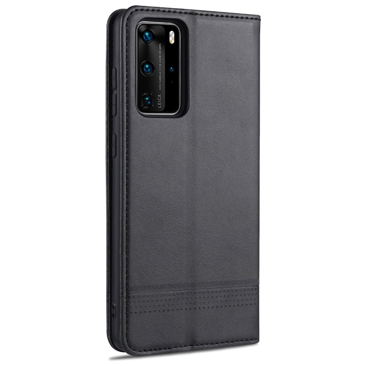 For Huawei P40 Pro AZNS Magnetic Calf Texture Horizontal Flip Leather Case with Card Slots & Holder & Wallet(Black) - Huawei Cases by AZNS | Online Shopping UK | buy2fix