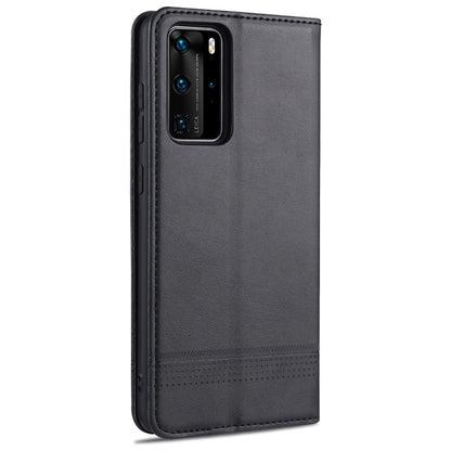 For Huawei P40 Pro AZNS Magnetic Calf Texture Horizontal Flip Leather Case with Card Slots & Holder & Wallet(Black) - Huawei Cases by AZNS | Online Shopping UK | buy2fix