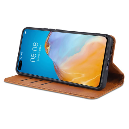 For Huawei P40 Pro AZNS Magnetic Calf Texture Horizontal Flip Leather Case with Card Slots & Holder & Wallet(Black) - Huawei Cases by AZNS | Online Shopping UK | buy2fix