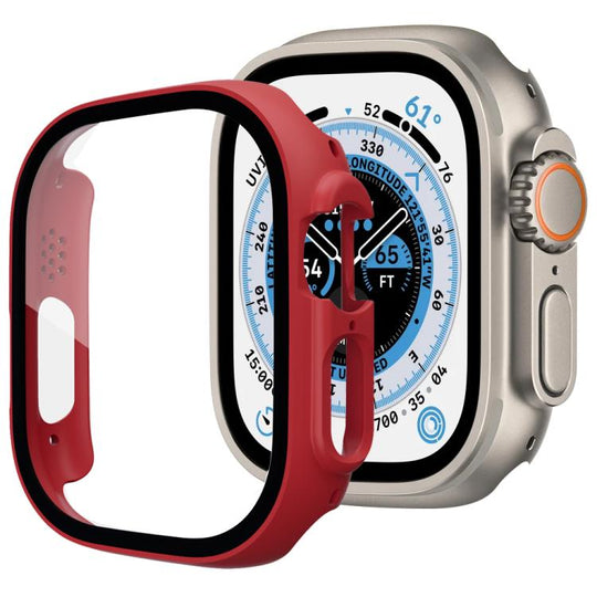 For Apple Watch Ultra 3 / 2 / 1 49mm xDfind Tempered Glass Film Integrated PC Watch Cover(Red)