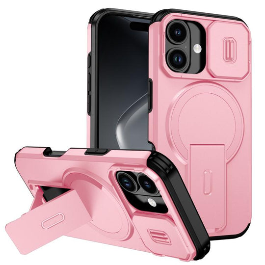 For iPhone 18 Sliding Camshield MagSafe Holder Phone Case(Pink)