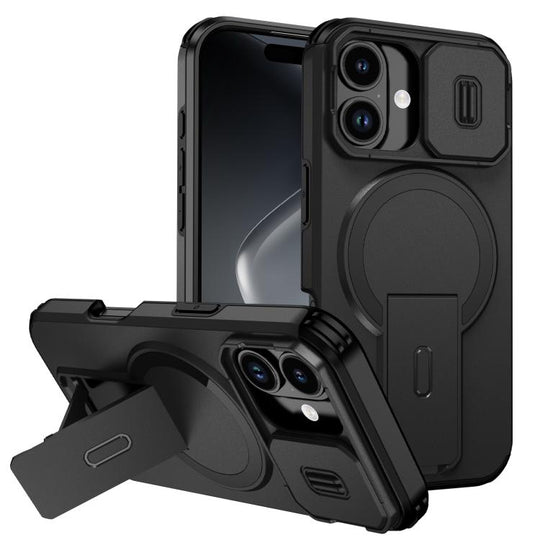 For iPhone 18 Sliding Camshield MagSafe Holder Phone Case(Black)