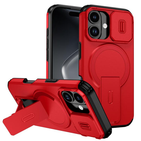 For iPhone 18 Sliding Camshield MagSafe Holder Phone Case(Red)