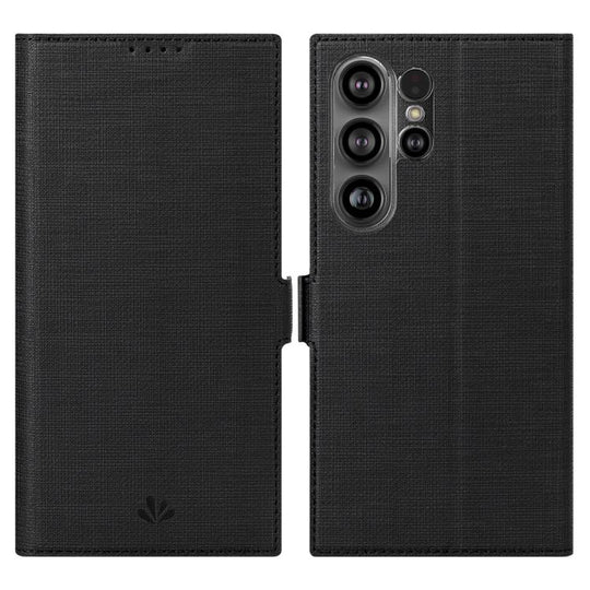 For Samsung Galaxy S25 Ultra 5G ViLi K Series Magnetic Buckle Flip Leather Phone Case(Black)