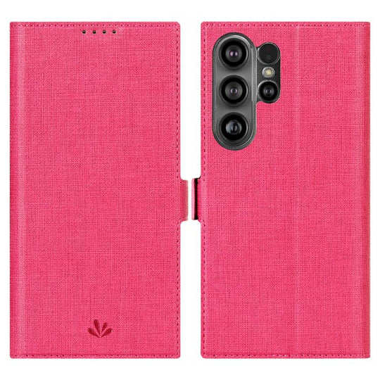 For Samsung Galaxy S25 Ultra 5G ViLi K Series Magnetic Buckle Flip Leather Phone Case(Rose Red)