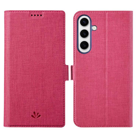 For Samsung Galaxy S25+ 5G ViLi K Series Magnetic Buckle Flip Leather Phone Case(Rose Red)