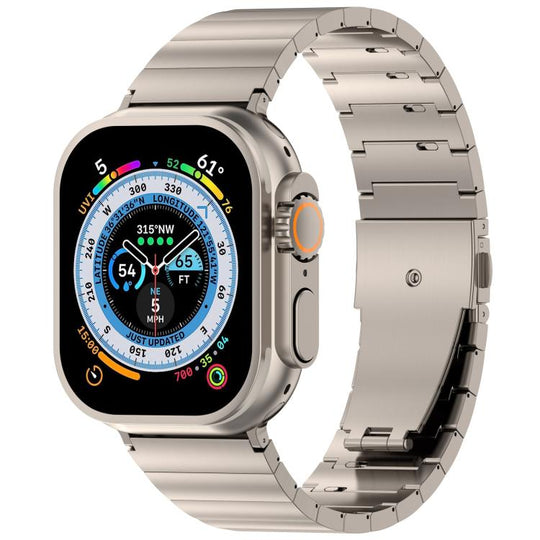 For Apple Watch 42mm / 41mm / 40mm / 38mm One-bead Quick-release Flat Buckle Titanium Alloy Watch Band(Titanium)