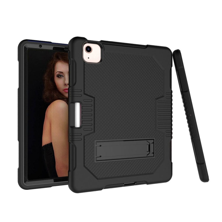 Contrast Color Robot Shockproof Silicon + PC Protective Case with Holder & Pen Slot For iPad Air 2022 / 2020 10.9(Black+Black)(Black+Black) - iPad Air (2022) / (2020) 10.9 Cases by buy2fix | Online Shopping UK | buy2fix