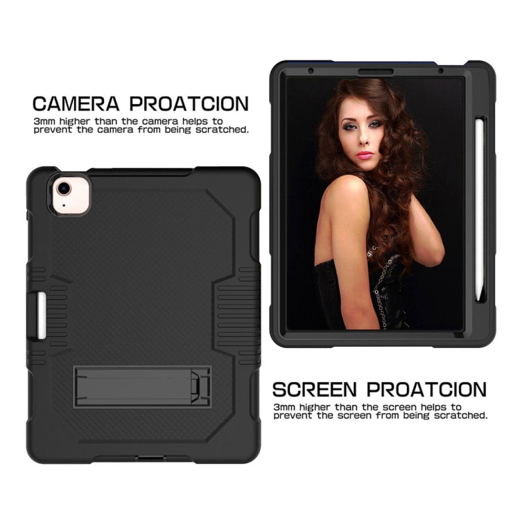 Contrast Color Robot Shockproof Silicon + PC Protective Case with Holder & Pen Slot For iPad Air 2022 / 2020 10.9(Black+Black)(Black+Black) - iPad Air (2022) / (2020) 10.9 Cases by buy2fix | Online Shopping UK | buy2fix