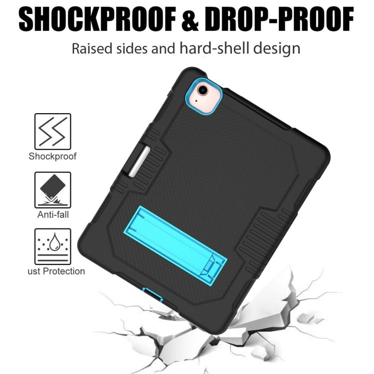 Contrast Color Robot Shockproof Silicon + PC Protective Case with Holder & Pen Slot For iPad Air 2022 / 2020 10.9(Black+Blue)(Black+Blue) - iPad Air (2022) / (2020) 10.9 Cases by buy2fix | Online Shopping UK | buy2fix