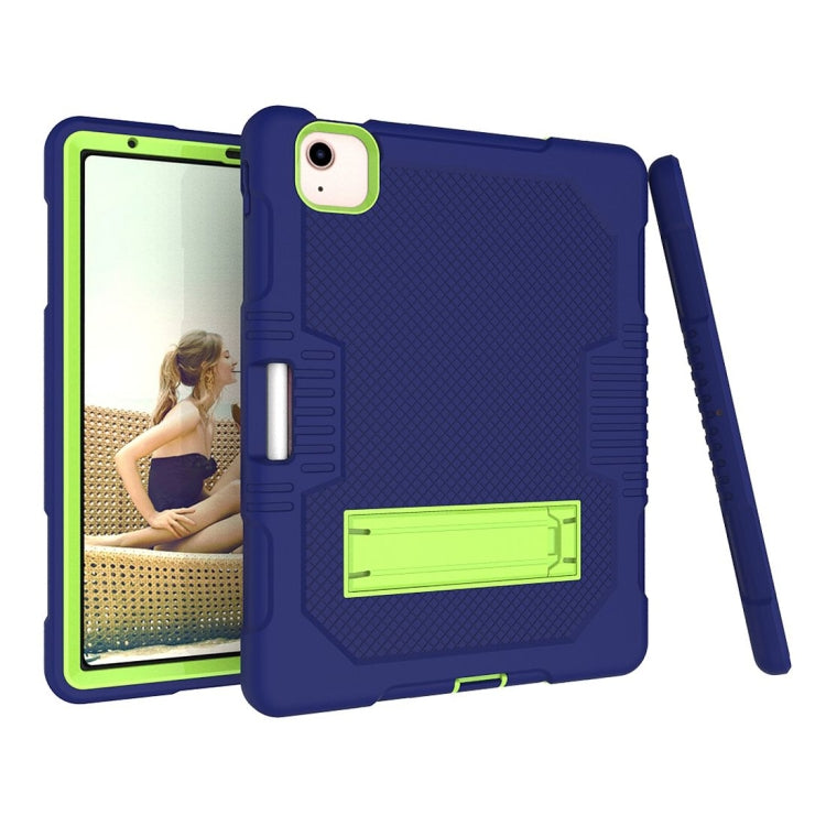 Contrast Color Robot Shockproof Silicon + PC Protective Case with Holder & Pen Slot For iPad Air 2022 / 2020 10.9(Navy Blue+Yellow Green)(Navy Blue+Yellow Green) - iPad Air (2022) / (2020) 10.9 Cases by buy2fix | Online Shopping UK | buy2fix