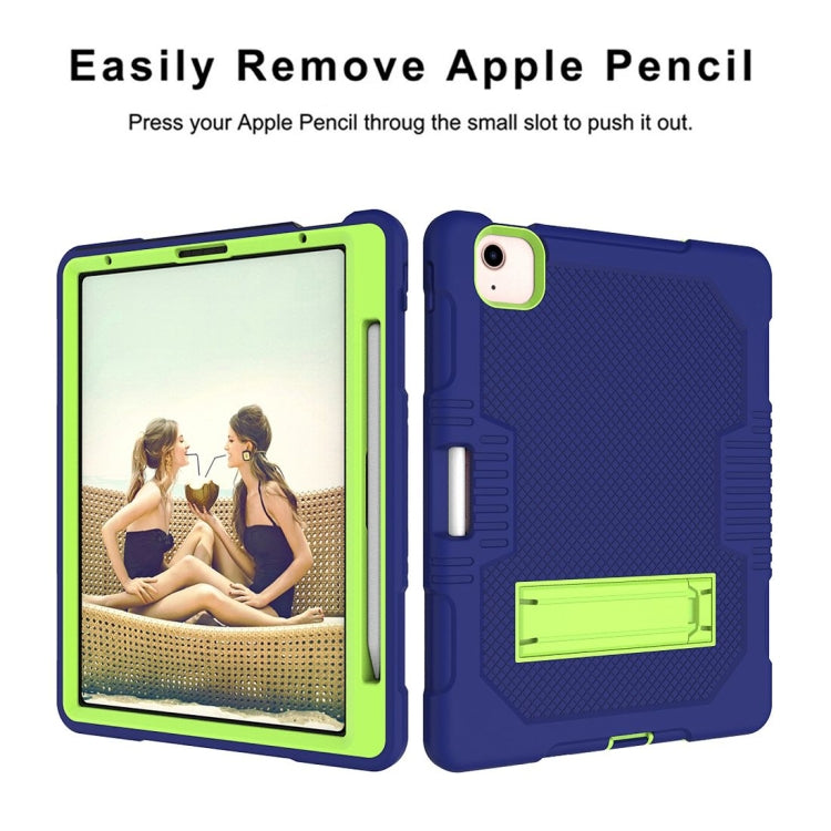 Contrast Color Robot Shockproof Silicon + PC Protective Case with Holder & Pen Slot For iPad Air 2022 / 2020 10.9(Navy Blue+Yellow Green)(Navy Blue+Yellow Green) - iPad Air (2022) / (2020) 10.9 Cases by buy2fix | Online Shopping UK | buy2fix