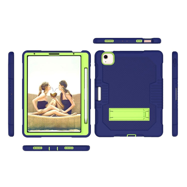 Contrast Color Robot Shockproof Silicon + PC Protective Case with Holder & Pen Slot For iPad Air 2022 / 2020 10.9(Navy Blue+Yellow Green)(Navy Blue+Yellow Green) - iPad Air (2022) / (2020) 10.9 Cases by buy2fix | Online Shopping UK | buy2fix