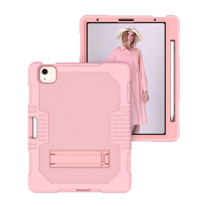 Contrast Color Robot Shockproof Silicon + PC Protective Case with Holder & Pen Slot For iPad Air 2022 / 2020 10.9(Rose Gold) - iPad Air (2022) / (2020) 10.9 Cases by buy2fix | Online Shopping UK | buy2fix