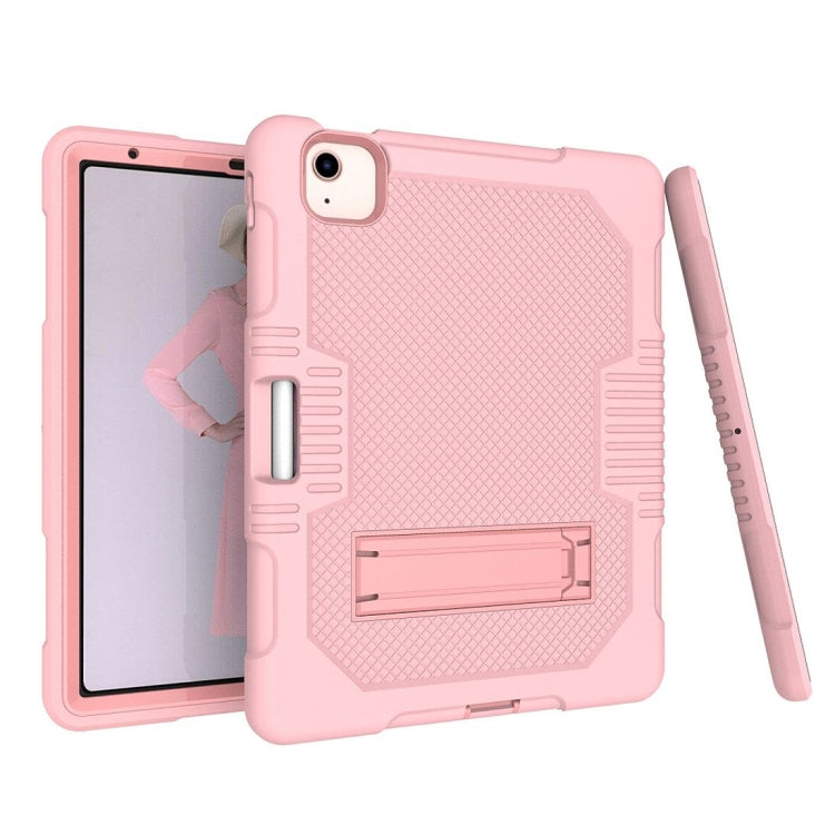 Contrast Color Robot Shockproof Silicon + PC Protective Case with Holder & Pen Slot For iPad Air 2022 / 2020 10.9(Rose Gold) - iPad Air (2022) / (2020) 10.9 Cases by buy2fix | Online Shopping UK | buy2fix