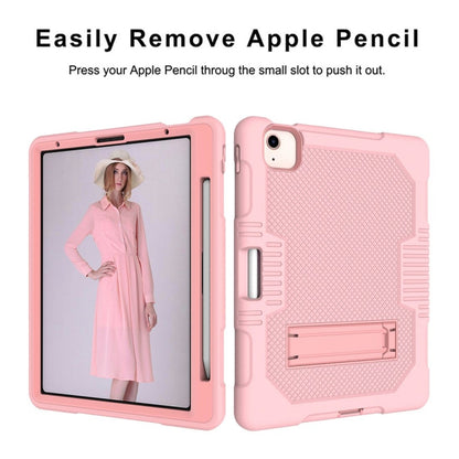 Contrast Color Robot Shockproof Silicon + PC Protective Case with Holder & Pen Slot For iPad Air 2022 / 2020 10.9(Rose Gold) - iPad Air (2022) / (2020) 10.9 Cases by buy2fix | Online Shopping UK | buy2fix