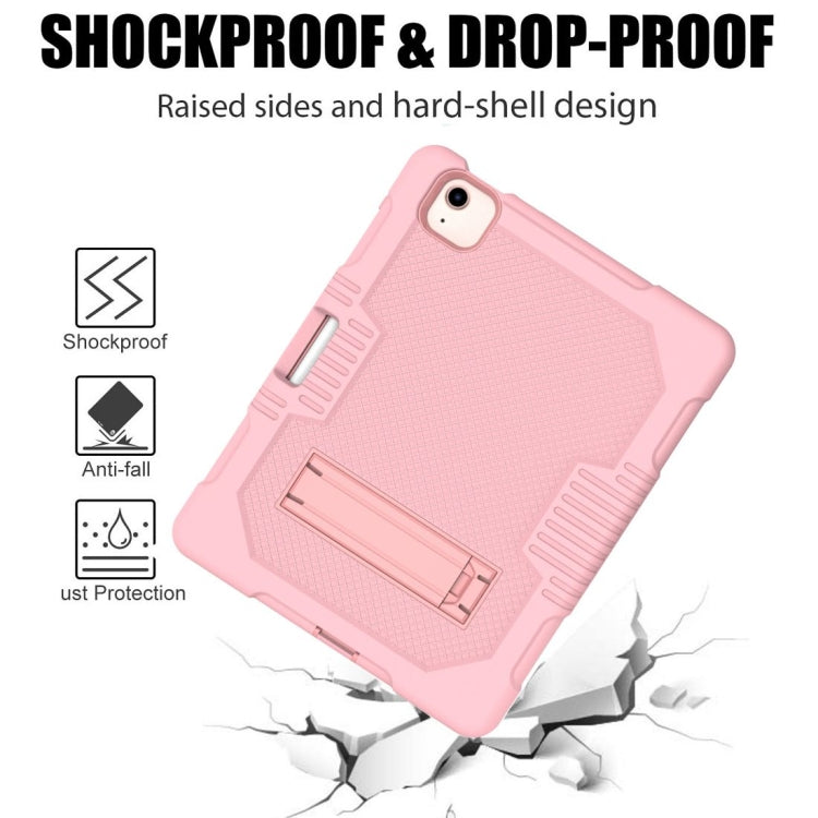 Contrast Color Robot Shockproof Silicon + PC Protective Case with Holder & Pen Slot For iPad Air 2022 / 2020 10.9(Rose Gold) - iPad Air (2022) / (2020) 10.9 Cases by buy2fix | Online Shopping UK | buy2fix