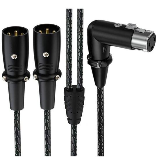Y-type Balanced Microphone Splitter XLR Audio Cable, Length: 0.5m, Specification:Female Elbow to Male 2xStraight(Black)