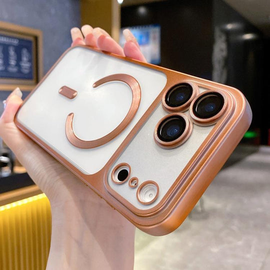 For iPhone 17 Pro Max Change to 17 Series Magnetic MagSafe Frosted TPU Phone Case(Gold)