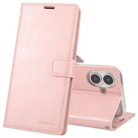For iPhone 17 GOOSPERY BLUE MOON Crazy Horse Texture Leather Phone Case(Rose Gold)