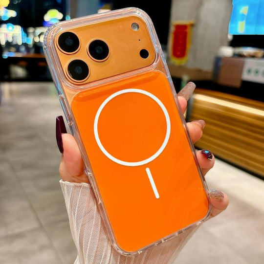 For iPhone 18 Pro Max / 17 Pro Max Acrylic MagSafe Fine Circle Magnetic Phone Case(Orange)