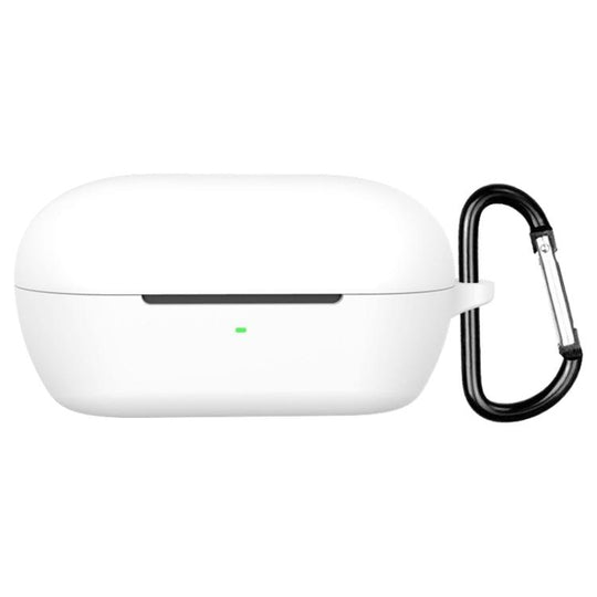 For Sony WF-C710N Solid Color Silicone Earphone Protective Cover with Hook(White)