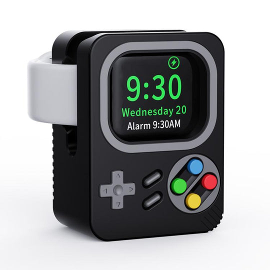 For Apple Watch ZX-ZJ01 Retro Game Console Silicone Charging Stand Base(Black)