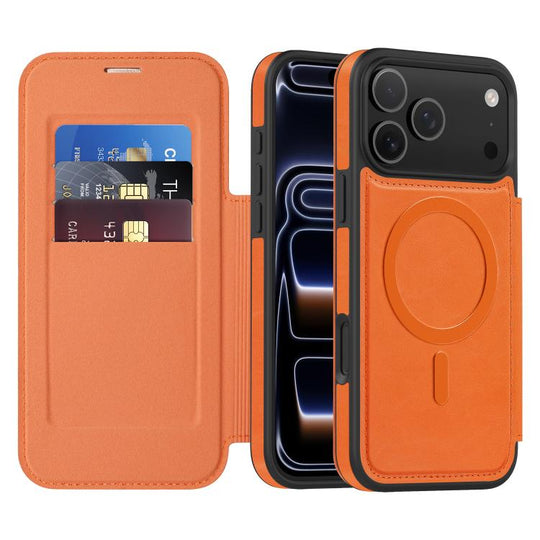For iPhone 18 Pro Max / 17 Pro Max Linton MagSafe Leather Phone Case(Orange)
