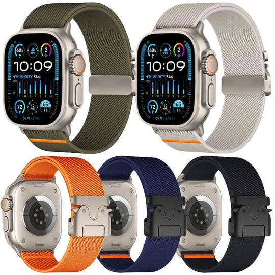 For Apple Watch 38 / 40 / 41 / S11 42mm 5 Pack xDfind Parachute Buckle Stretch Nylon Watch Band