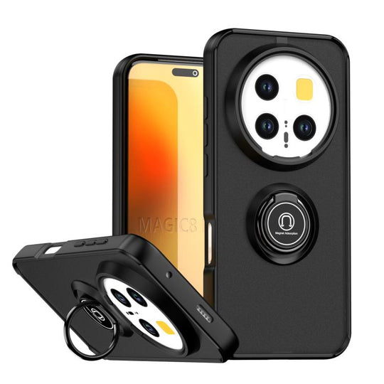 For Honor Magic8 Pro Q Shadow 1 Series TPU + PC Phone Case with Ring(Black)