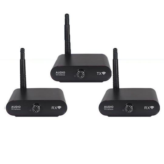AU2410R2 2.4G Wireless Audio Transmitter 1 Transmitter + 2 Receivers(Black)