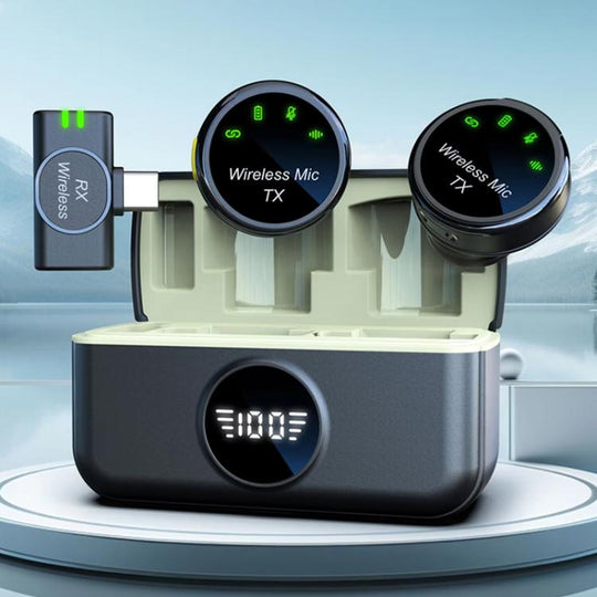 S5 2 in 1 Mini Magnetic Clip Wireless Microphone with Charging Case, Model:Type-C Plug(Black Yellow)