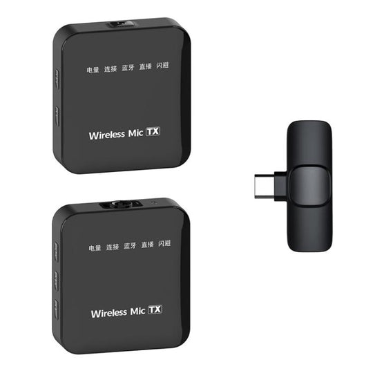 K63 2 in 1 Square Lavalier Wireless Microphone Live Audio Recording, Model:Type-C Plug