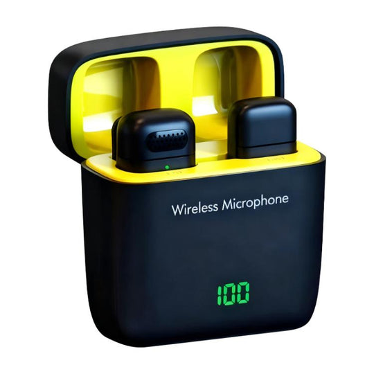 K6 Mini Lavalier Wireless Microphone Live Audio Recording, Model:8 Pin Plug(Black Yellow)