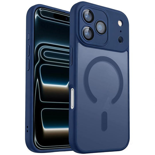 For iPhone 17 Pro Max XDcase Skin Feel Magnetic Frosted Phone Case with Lens Film(Midnight Blue)