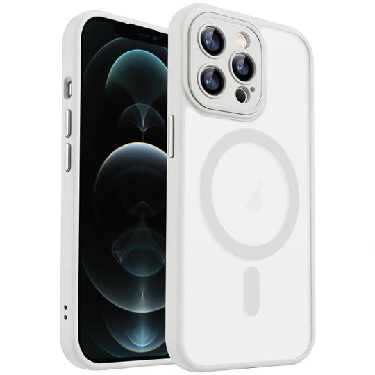 For iPhone 12 Pro Max XDcase Skin Feel Magnetic Frosted Phone Case with Lens Film(White)