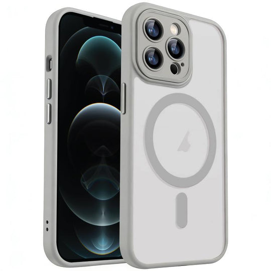 For iPhone 12 Pro Max XDcase Skin Feel Magnetic Frosted Phone Case with Lens Film(Grey)