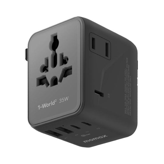 MOMAX 1-World UA27 PD 35W Dual AC GaN Fast Charger(Black)