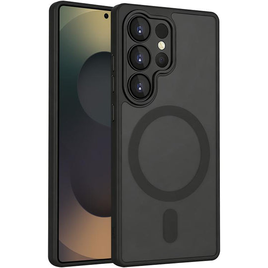 For Samsung Galaxy S25 Ultra 5G XDcase Skin Feel Magnetic Frosted Phone Case with Lens Film(Black)