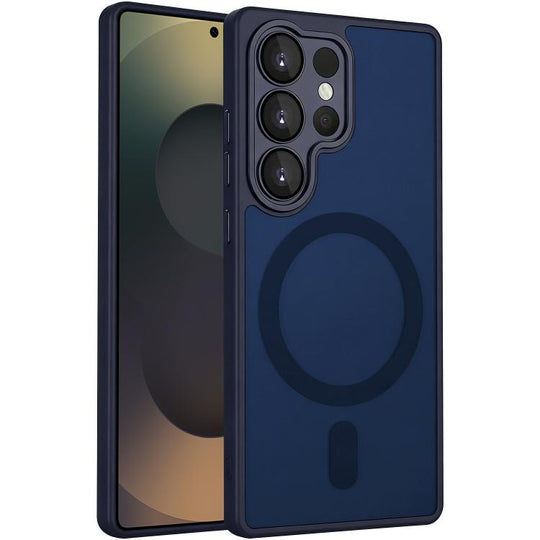 For Samsung Galaxy S25 Ultra 5G XDcase Skin Feel Magnetic Frosted Phone Case with Lens Film(Dark Blue)