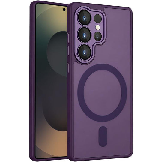 For Samsung Galaxy S25 Ultra 5G XDcase Skin Feel Magnetic Frosted Phone Case with Lens Film(Purple)