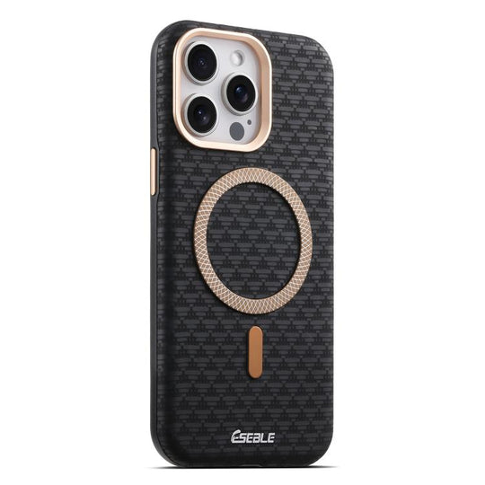 For iPhone 15 Pro Max ESEBLE L3 Triangular Shield Metal Lens Magnetic Phone Case(Black)