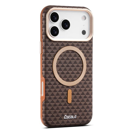 For iPhone 18 Pro / 17 Pro ESEBLE L3 Triangular Shield Metal Lens Magnetic Phone Case(Dark Brown)