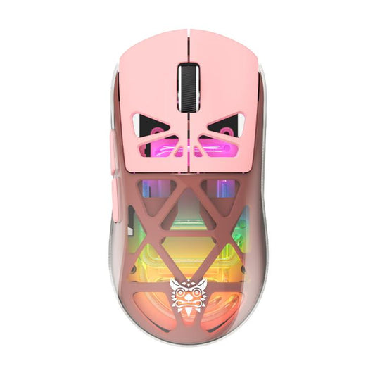 ONIKUMA CW930 2.4GHz + BT + Wired Tri-mode RGB Wireless Mouse(Pink)