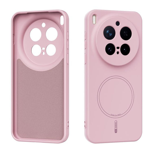 For vivo X300 Pro ABEEL Skin-friendly Feel Magsafe Liquid Silicone Phone Case(Pink)
