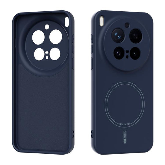 For vivo X300 Pro ABEEL Skin-friendly Feel Magsafe Liquid Silicone Phone Case(Blue)